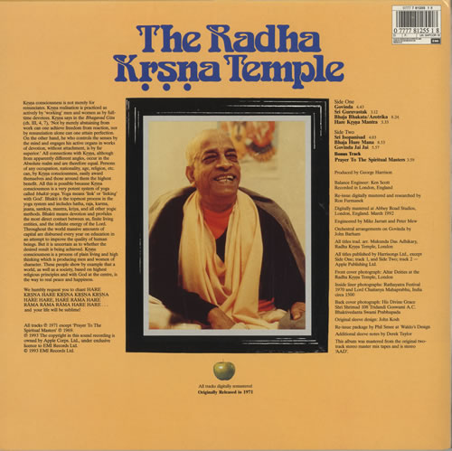 Radha Krishna Temple The Radha Krsna Temple vinyl LP album (LP record) UK RKTLPTH518848