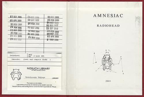 Radiohead Amnesiac - Library Book memorabilia UK R-HMMAM212162