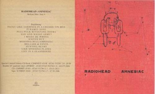 Radiohead Amnesiac - library pack CD album (CDLP) UK R-HCDAM188712