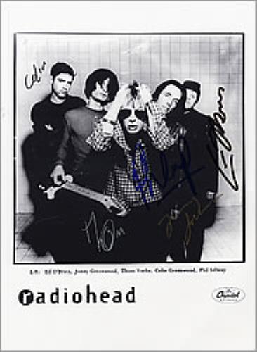 Radiohead Autographed Publicity Photograph photograph US R-HPHAU274583