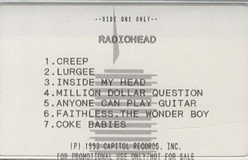 Radiohead Creep & Anyone Can Play Guitar cassette album US R-HCLCR333929