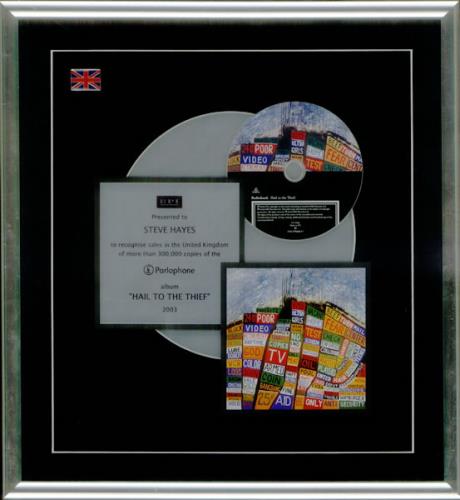 Radiohead Hail To The Thief award disc UK R-HAWHA534620