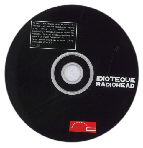 Radiohead Idioteque UK Promo CD single (CD5 / 5