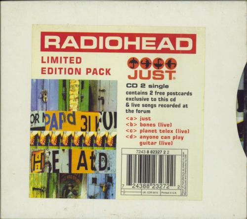 Radiohead Just - Slipcase 2-CD single set (Double CD single) UK R-H2SJU208885