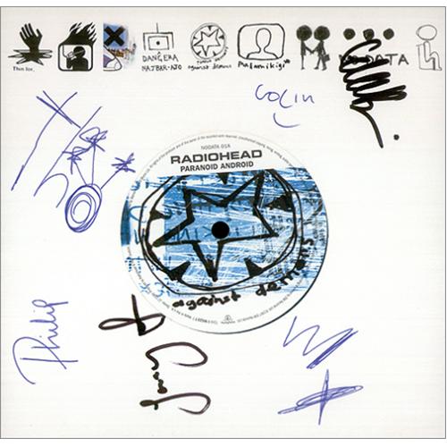 Radiohead Paranoid Android - Autographed 7" vinyl single (7 inch record / 45) UK R-H07PA238946