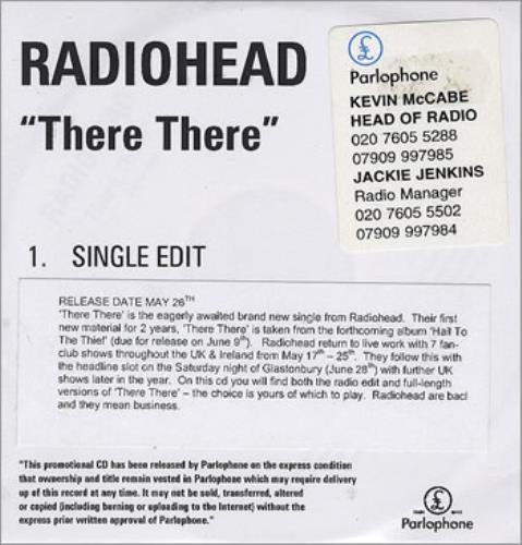 Radiohead There There CD-R acetate UK R-HCRTH245938