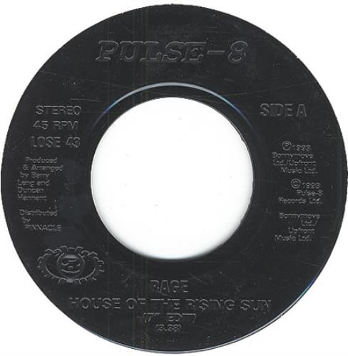 Rage (Pop) House Of The Rising Sun - Jukebox Issue 7" vinyl single (7 inch record / 45) UK EGA07HO408977