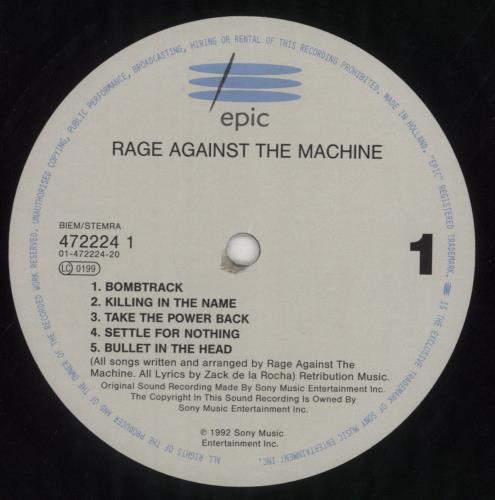 Rage Against The Machine Rage Against The Machine - Hype Stickered - EX vinyl LP album (LP record) Dutch RAGLPRA850283