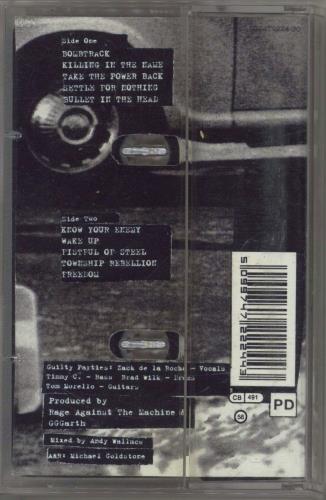 Rage Against The Machine Rage Against The Machine cassette album UK RAGCLRA771011