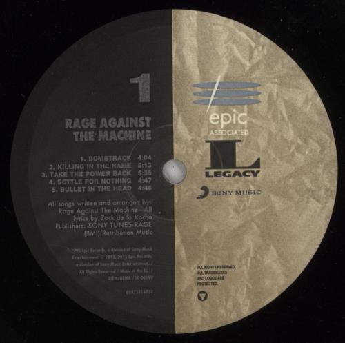 Rage Against The Machine Rage Against The Machine vinyl LP album (LP record) UK RAGLPRA872225