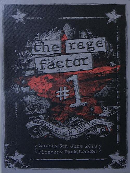 Rage Against The Machine The Rage Factor poster UK RAGPOTH521369