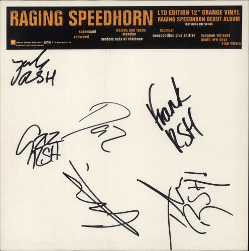 Raging Speedhorn Raging Speedhorn - Autographed vinyl LP album (LP record) UK RGGLPRA880159