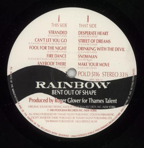 Rainbow Bent Out Of Shape - Stickered Sleeve vinyl LP album (LP record) UK RBOLPBE732641