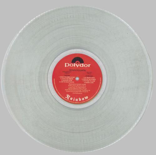 Rainbow Down To Earth - Clear - Stickered - EX vinyl LP album (LP record) UK RBOLPDO833869