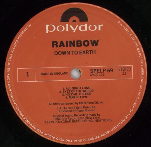 Rainbow Down To Earth vinyl LP album (LP record) UK RBOLPDO557404