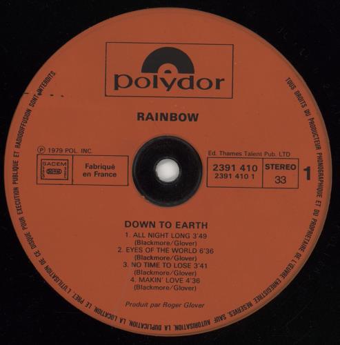 Rainbow Down To Earth vinyl LP album (LP record) French RBOLPDO766472