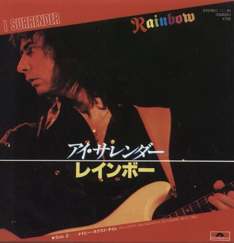 Rainbow I Surrender - Autographed 7" vinyl single (7 inch record / 45) Japanese RBO07IS744850