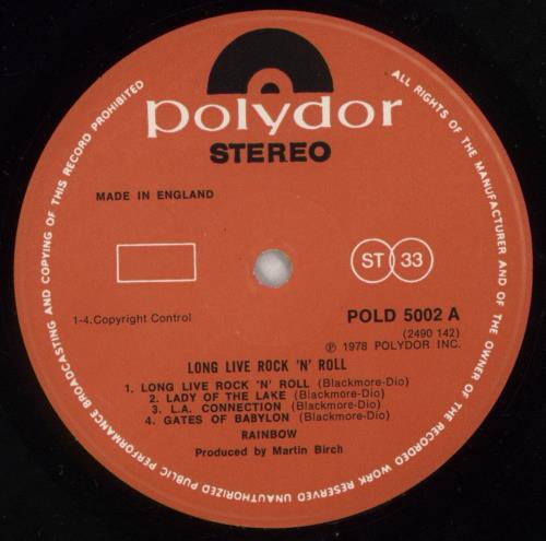 Rainbow Long Live Rock 'N' Roll vinyl LP album (LP record) UK RBOLPLO560815