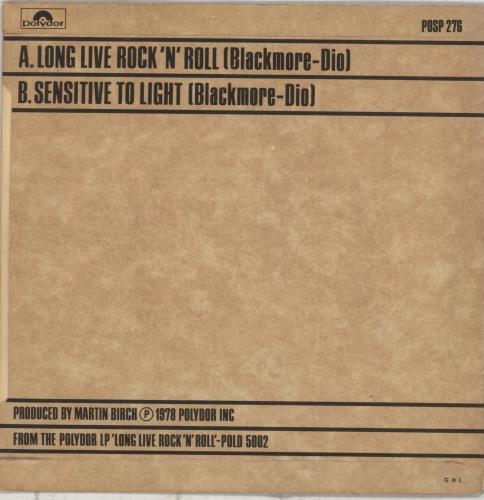 Rainbow Long Live Rock 'n' Roll 7" vinyl single (7 inch record / 45) UK RBO07LO77294