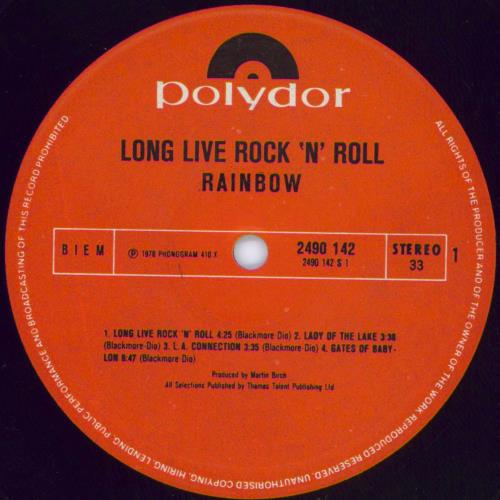 Rainbow Long Live Rock 'N' Roll vinyl LP album (LP record) Greek RBOLPLO800351