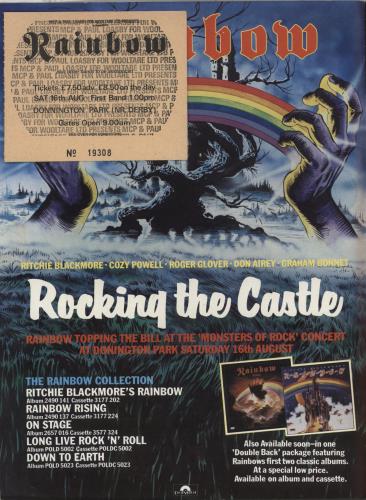 Rainbow Monsters Of Rock + Ticket Stub tour programme UK RBOTRMO679583