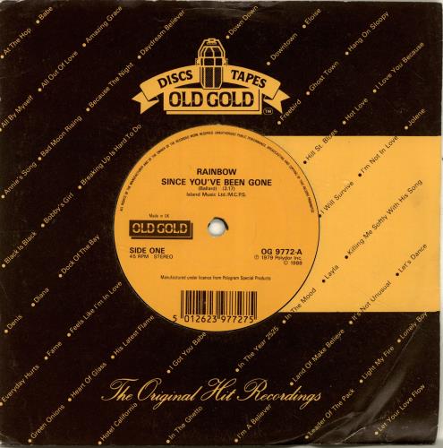 Rainbow Since You Been Gone 7" vinyl single (7 inch record / 45) UK RBO07SI698806