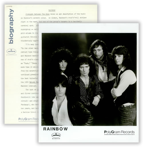 Rainbow Straight Between The Eyes media press pack US RBOPPST427213