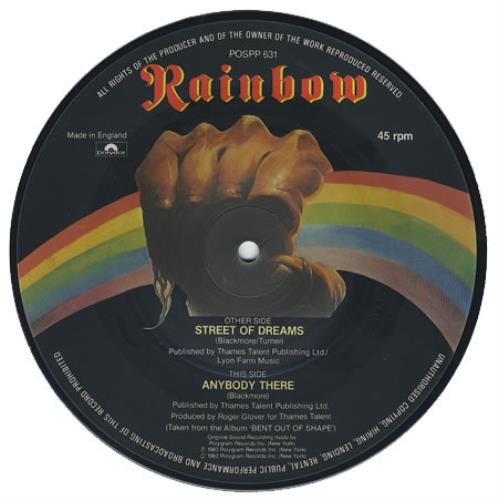 Rainbow Street Of Dreams 7" vinyl picture disc (7 inch picture disc single) UK RBO7PST113158