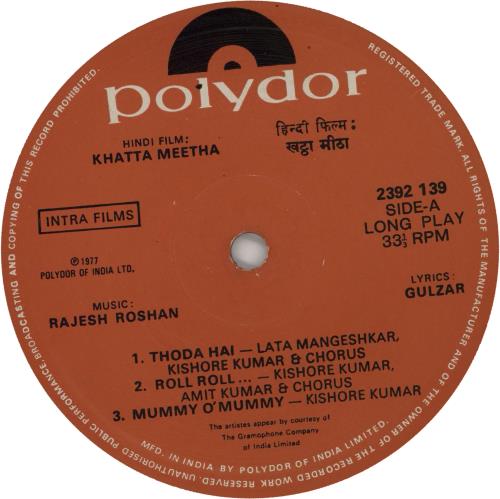 Rajesh Roshan Khatta Meetha vinyl LP album (LP record) Indian XGJLPKH664781