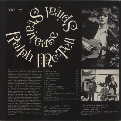 Ralph McTell Spiral Staircase - 2nd vinyl LP album (LP record) UK 7RMLPSP423844