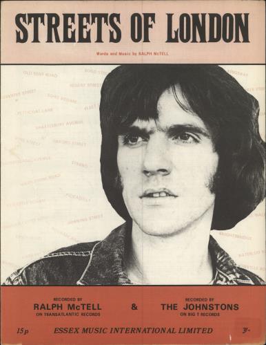 Ralph McTell Streets Of London sheet music UK 7RMSMST780861