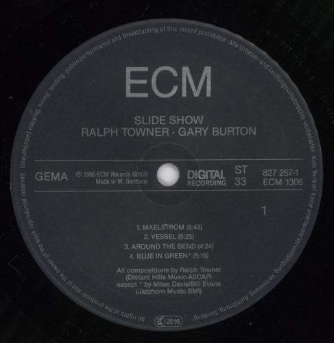 Ralph Towner Slide Show vinyl LP album (LP record) German RT4LPSL892505