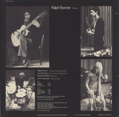 Ralph Towner Solstice vinyl LP album (LP record) German RT4LPSO656397