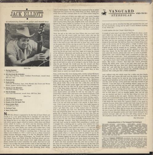 Ramblin' Jack Elliott Jack Elliott vinyl LP album (LP record) US RJELPJA879381