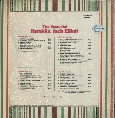 Ramblin' Jack Elliott The Essential Ramblin' Jack Elliott 2-LP vinyl record set (Double LP Album) US RJE2LTH876355