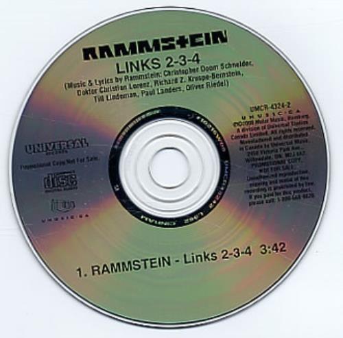 Rammstein Links 2-3-4 CD single (CD5 / 5") Canadian RMMC5LI197986