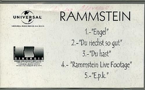 Rammstein Rammstein video (VHS or PAL or NTSC) Mexican RMMVIRA289757