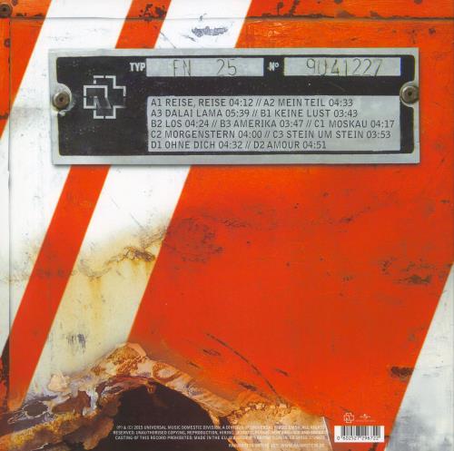 Rammstein Reise, Reise 2-LP vinyl record set (Double LP Album) UK RMM2LRE814042
