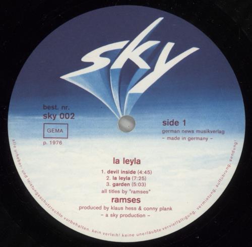 Ramses La Leyla vinyl LP album (LP record) German R2MLPLA883139