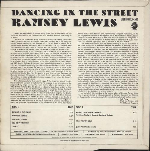 Ramsey Lewis Dancing In The Street vinyl LP album (LP record) UK RB8LPDA528066