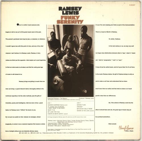 Ramsey Lewis Funky Serenity vinyl LP album (LP record) Dutch RB8LPFU689920