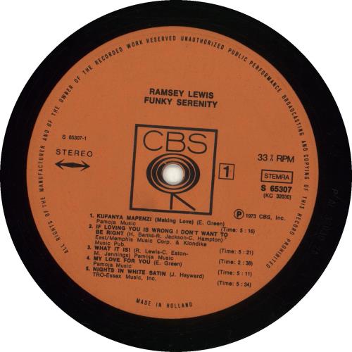 Ramsey Lewis Funky Serenity vinyl LP album (LP record) Dutch RB8LPFU689920