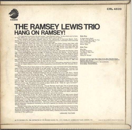 Ramsey Lewis Hang On Ramsey! vinyl LP album (LP record) UK RB8LPHA692361