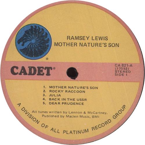Ramsey Lewis Mother Nature's Son vinyl LP album (LP record) US RB8LPMO747248