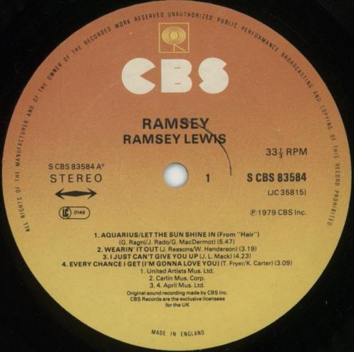 Ramsey Lewis Ramsey vinyl LP album (LP record) UK RB8LPRA880861