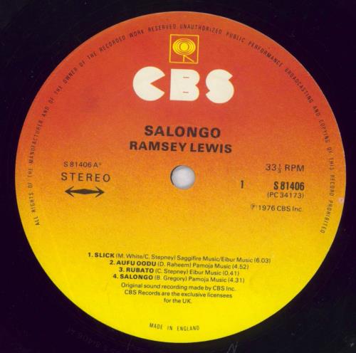 Ramsey Lewis Salongo vinyl LP album (LP record) UK RB8LPSA745233