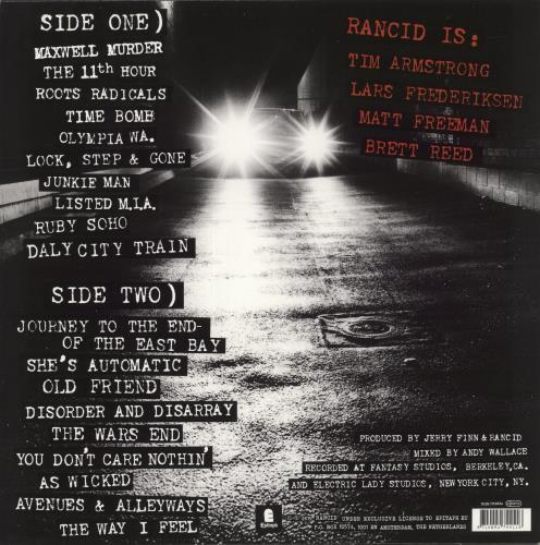 Rancid And Out Come The Wolves - Gold Vinyl - EX vinyl LP album (LP record) US RCDLPAN866665