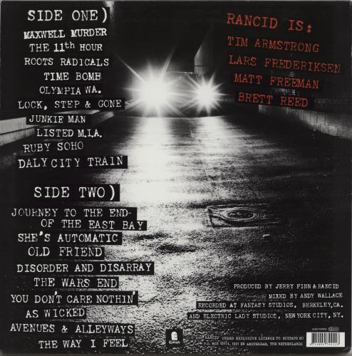 Rancid And Out Come The Wolves vinyl LP album (LP record) Dutch RCDLPAN757136