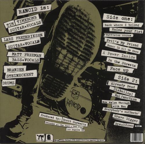 Rancid Honor Is All We Need vinyl LP album (LP record) US RCDLPHO866658