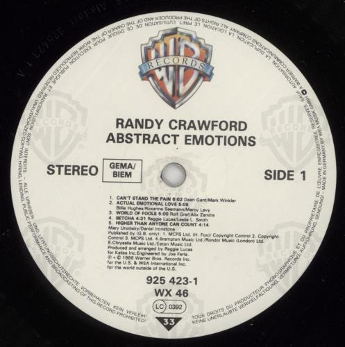 Randy Crawford Abstract Emotions - Hype Sticker vinyl LP album (LP record) UK RCWLPAB867961